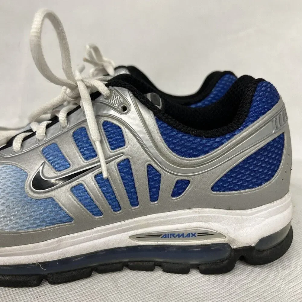Men's sz 8 Rare Nike Air Max “White And Grey” Blue Silver 2008  354824-104 shoe